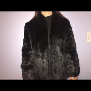 100% rabbit fur coat
